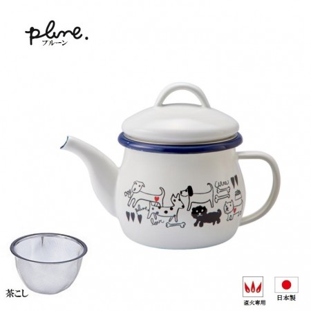 PLUNE 琺瑯茶壺 附網 540ml 小狗